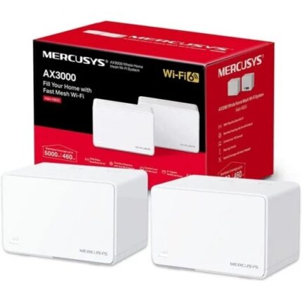 Mercusys H80X Sistema Wi-Fi 6 Mesh AX3000 Dual Band - 2 unità Halo - Copertura fino a 650 m² - 3 porte Gigabit per unità Halo - Colore bianco
