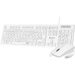 Subblim Combo Business Slim Silencioso - Tastiera e mouse - Ergonomico e resistente agli schizzi - Connettore USB Plug & Play - Mouse con precisione di 1200 DPI - Colore bianco