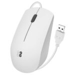 Subblim Mouse ottico Business - Tuttofare - Silent Click - Ergonomico - Libertà con cavo - Semplicità e minimalismo - Colore bianco