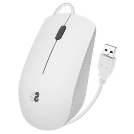 Subblim Mouse ottico Business - Tuttofare - Silent Click - Ergonomico - Libertà con cavo - Semplicità e minimalismo - Colore bianco