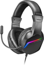 Mars Gaming Cuffie MH122 ultraleggere con illuminazione FRGB Rainbow - Suono Hi-Fi Ultra-Bass Spatial Sound - Design ergonomico - Cancellazione passiva del rumore - Compatibilità multipiattaforma totale - Colore nero