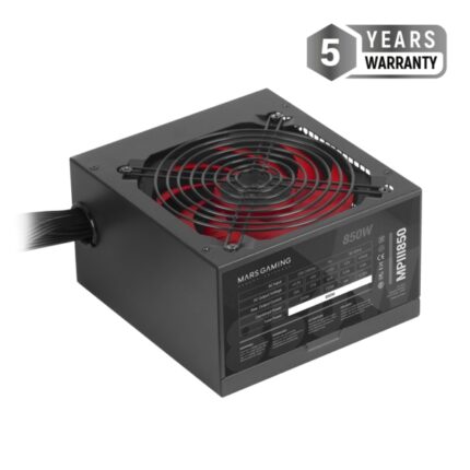 Mars Gaming MPIII850 Alimentatore 850W ATX - Silenzio assoluto - Efficienza professionale - Design dei cavi ottimizzato - Imballaggio EPE ad alta protezione - Ventola da 120 mm - Colore nero