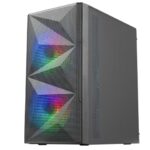 Mars Gaming Case Gaming Compatto MC-ME - Design innovativo - Ventilatori FRGB 120 mm - Finestra laterale in vetro temperato - Massima raffreddamento - Colore nero