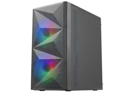 Mars Gaming Case Gaming Compatto MC-ME - Design innovativo - Ventilatori FRGB 120 mm - Finestra laterale in vetro temperato - Massima raffreddamento - Colore nero