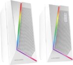 Mars Gaming Altoparlanti Impactantes 20W DSP RGB Bluetooth 5.0 - Alimentazione USB - Spazialità multi-livello - Illuminazione dinamica - Compatti - Colore bianco
