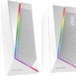 Mars Gaming Altoparlanti Impactantes 20W DSP RGB Bluetooth 5.0 - Alimentazione USB - Spazialità multi-livello - Illuminazione dinamica - Compatti - Colore bianco