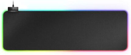 Mars Gaming MMPRGB2 Tappetino RGB XXL con HUB USB2.0 - Scorrimento nanotessile - Illuminazione RGB controllabile - Design XXL - 2 porte USB - Resistente e flessibile - 800x300mm - Colore nero