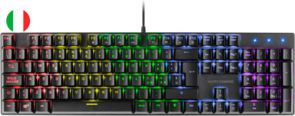 Mars Gaming Tastiera meccanica RGB MK422 - Tecnologia antipolvere - Effetti luminosi Rainbow - Tasti ultra resistenti - Funzioni multimediali e modalità gioco - PR di 1000 Hz - Anti-ghosting avanzato - Compatibilità multipiattaforma - Colore nero