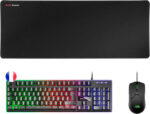 Mars Gaming Pack Premium Tastiera ibrida H-MECH - Mouse ultraleggero 10K - Tappetino XXL - Compatibilità universale - Tecnologia H-MECH - Illuminazione FRGB Rainbow - Mouse 69g con cavo Feather - Sensore ottico da 10000 DPI - Interruttori meccanici KAILH - Co