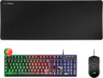 Mars Gaming Pack Premium Tastiera ibrida H-MECH - Mouse ultraleggero 10K - Tappetino XXL - Tecnologia H-MECH - Illuminazione FRGB Rainbow - Mouse ultraleggero 69 g - Sensore ottico da 10000 DPI - Interruttori meccanici KAILH - Colore nero