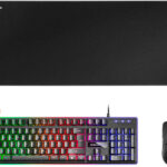 Mars Gaming Pack Premium Tastiera ibrida H-MECH - Mouse ultraleggero 10K - Tappetino XXL - Tecnologia H-MECH - Illuminazione FRGB Rainbow - Mouse ultraleggero 69 g - Sensore ottico da 10000 DPI - Interruttori meccanici KAILH - Colore nero
