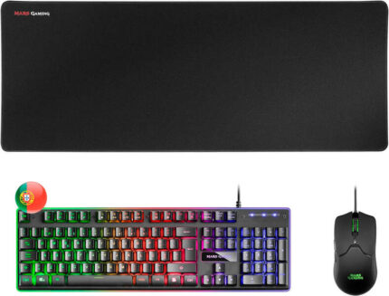 Mars Gaming Pack Premium Tastiera ibrida H-MECH - Mouse ultraleggero 10K - Tappetino XXL - Tecnologia H-MECH - Illuminazione FRGB Rainbow - Mouse ultraleggero 69 g - Sensore ottico da 10000 DPI - Interruttori meccanici KAILH - Colore nero