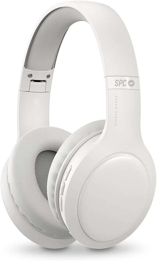 SPC Heron Studio Cuffie Bluetooth - Connessione simultanea a due dispositivi - 30 ore di riproduzione - Sincronizzazione automatica - Design regolabile e pieghevole - Pulsanti multifunzione - Colore bianco SPC Heron Studio Cuffie Bluetooth - Connessione simultanea a due dispositivi - 30 ore di riproduzione - Sincronizzazione automatica - Design regolabile e pieghevole - Pulsanti multifunzione - Colore bianco