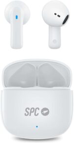 SPC Cuffie True Wireless Zion 2 Play - Autonomia 28 ore - Base di ricarica USB-C - Controllo tramite tocchi - Compatibili con assistenti vocali - Indicatori LED - Colore bianco