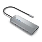 Aisens USB-C Dock 12 in 1 - USB-C a 2xHDMI - 1xRJ45 - 3xUSB-A - 2xUSB-C - 1xUSB-C PD - 1xAudio - 1xSD - 1xMicro SD - 15 cm - Colore grigio