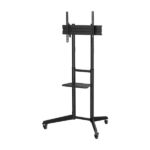 Aisens Supporto da pavimento Eco con ruote - Vassoio per DVD per monitor/TV 50 kg da 37-70 - Colore nero