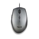 NGS Moth Gray Mouse USB 1600dpi + Adattatore da USB-A a USB-C - 5 pulsanti - Per destrimani - Cavo da 1