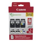 Canon PG540L Nero + CL541XL Colore Confezione da 3 cartucce d'inchiostro originali + 50 fogli di carta fotografica - 5224B015