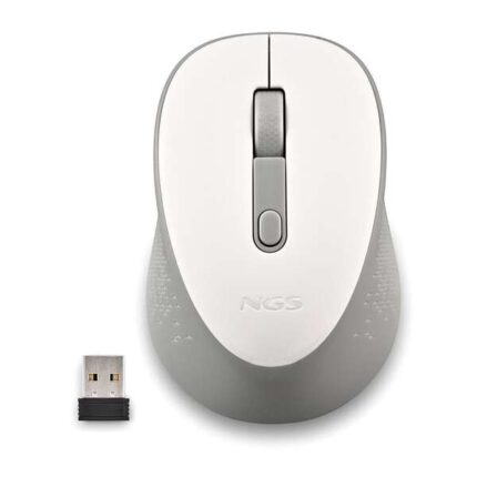 NGS Dew White Mouse wireless USB 1600 dpi - 3 pulsanti - Per destrimani - Colore bianco/grigio