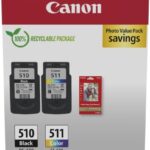 Canon PG-510/CL-511 Multipack da 2 cartucce d'inchiostro originali + 50 fogli di carta fotografica - 2970B017
