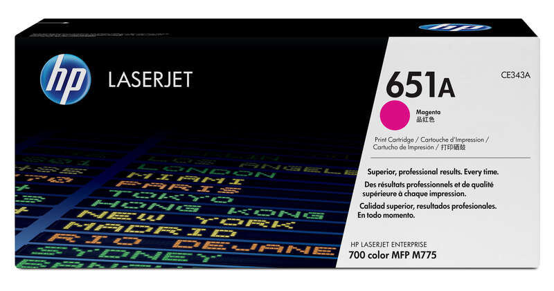 HP CE343A Cartuccia toner originale magenta - 651A HP CE343A Cartuccia toner originale magenta - 651A