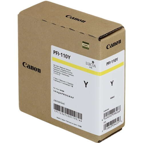 Canon PFI110 Giallo Cartuccia d'inchiostro originale - 2367C001 Canon PFI110 Giallo Cartuccia d'inchiostro originale - 2367C001