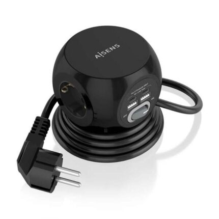 Aisens Presa multipla da tavolo multifunzione con 3 prese + 2xUSB-C - 2xUSB-A - 1