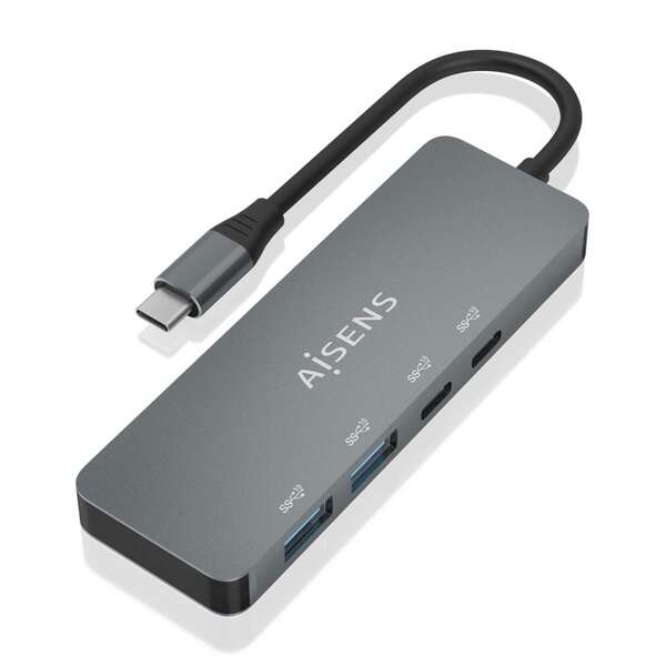 Hub USB 3.2 GEN2 10G USB-C - USB-C/M-2xUSB-C/H-2xUSB-A/H - 15 cm - Colore grigio Hub USB 3.2 GEN2 10G USB-C - USB-C/M-2xUSB-C/H-2xUSB-A/H - 15 cm - Colore grigio