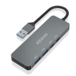 Hub USB 3.2 GEN2 10G USB-A - USB-A/M-2xUSB-C/H-2xUSB-A/H di Aisens -  15 cm - Colore grigio