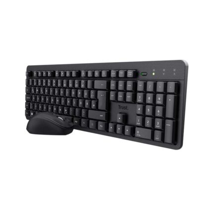 Trust TKM-360 Pack Tastiera e mouse wireless e silenziosi - 1600 dpi - 13 tasti multimediali - Colore nero