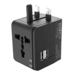 XO Adattatore da viaggio universale - Tensione 110V-240V - 2 porte USB 2.1Amp - Connettori per UK