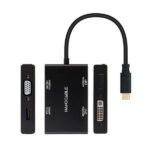 Nanocavo convertitore USB-C/M a HDMI/H + DVI/H + DP/H + VGA/H - 10 cm - Colore nero - immagine 2