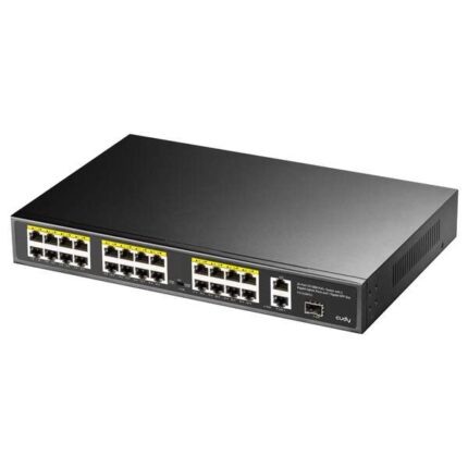Cudy FS1026PS1 Switch Gigabit a 24 porte PoE+ da 10/100 Mbit + 2 porte uplink Gigabit + 1 slot SFP da 1