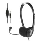 NGS Cuffie con cavo per laptop - Microfono regolabile - Archetto regolabile - Controllo del volume - Connettore audio da 3