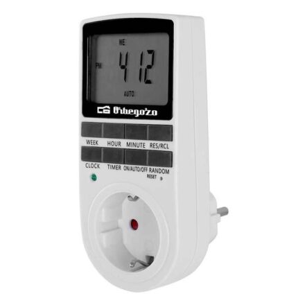 Orbegozo Pg 25 Programmatore elettronico settimanale - Controlla la tua casa 24 ore al giorno - 10 memorie programmabili - Funzione Ant-Theft System - Risparmio energetico - Schermo LCD 2