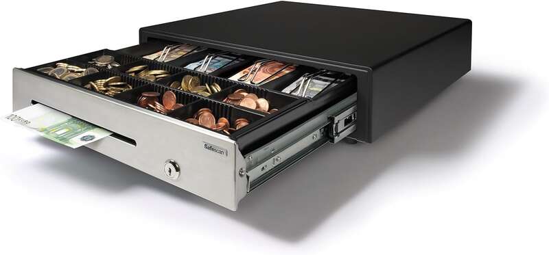 Safescan HD-4141S Cassetto portamonete - 8 scomparti per monete e 4 per banconote - fino a 2 milioni di aperture Safescan HD-4141S Cassetto portamonete - 8 scomparti per monete e 4 per banconote - fino a 2 milioni di aperture