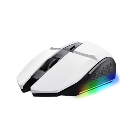 Trust Mouse da gioco wireless ricaricabile - Velocità regolabile da 800 a 4800 DPI - fino a 80 ore di autonomia - 4 opzioni di illuminazione LED - 6 pulsanti e selezione DPI