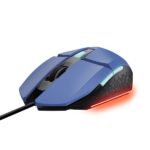 Trust Mouse da gioco illuminato Felox - Velocità regolabile fino a 6400 PPP - 3 configurazioni LED multicolore - 6 pulsanti programmabili