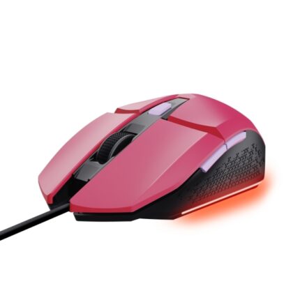 Trust Mouse da gioco illuminato Felox - Velocità regolabile fino a 6400 PPP - 3 configurazioni LED multicolore - 6 pulsanti programmabili