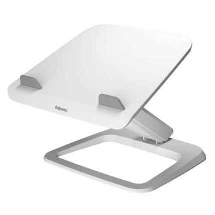 Fellowes Hana LT Sollevatore per laptop fino a 19" - Sistema di sollevamento con molla a gas - Rotante a 45º - Gestione dei cavi - Colore bianco