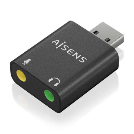 Aisens Convertitore da USB-A ad Audio 48KHz - USB-A/M-2xJACK 3.5/H - Colore Nero