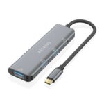 Hub USB 3.2 GEN1 5G USB-C - USB-C/M-1xUSB-C/H-3xUSB-A/H - 15 cm - Colore grigio