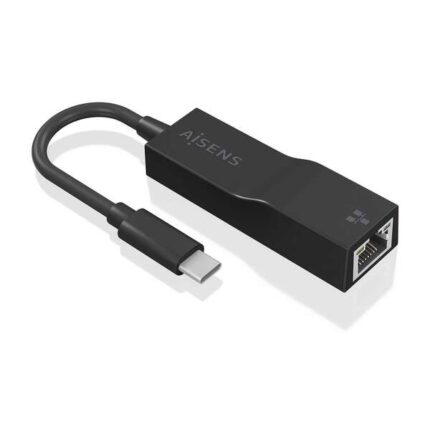 Aisens Convertitore USB3.1 GEN1 da USB-C a Ethernet Gigabit 10/100/1000 Mbps - 11 cm - Colore nero