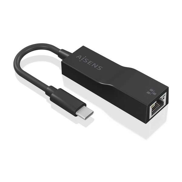 Aisens Convertitore USB3.1 GEN1 da USB-C a Ethernet Gigabit 10/100/1000 Mbps - 11 cm - Colore nero Aisens Convertitore USB3.1 GEN1 da USB-C a Ethernet Gigabit 10/100/1000 Mbps - 11 cm - Colore nero
