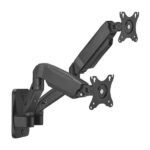 Aisens Supporto a parete PRO Contrappeso girevole e inclinabile per monitor/TV 9 kg (3 perni - 2 bracci) da 17-32 - Colore nero