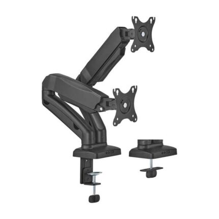 Aisens Supporto da tavolo PRO Contrappeso girevole e inclinabile per monitor/TV 9 kg (3 perni - 2 bracci) da 17-32 - Colore nero