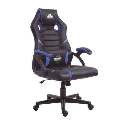 Cromad Serie Nitro Sedia da gaming - Altezza regolabile con pistone a gas classe 2 - Cuscino lombare - Colore nero/blu Cromad Serie Nitro Sedia da gaming - Altezza regolabile con pistone a gas classe 2 - Cuscino lombare - Colore nero/blu