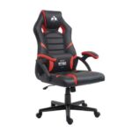 Cromad Serie Nitro Sedia da gaming - Altezza regolabile con pistone a gas classe 2 - Cuscino lombare - Colore nero/rosso
