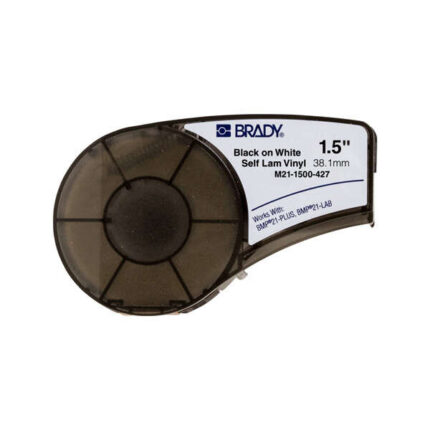 Brady M21-1500-427 Nastro per etichette originale in vinile avvolgente e autolaminante - Testo nero su sfondo bianco - Larghezza 38
