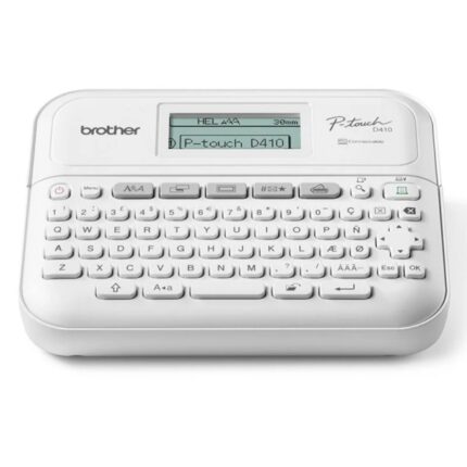 Brother P-Touch D410 Etichettatrice elettronica - Con connessione al PC - Schermo LCD - Larghezza massima del nastro 18 mm - Colore bianco